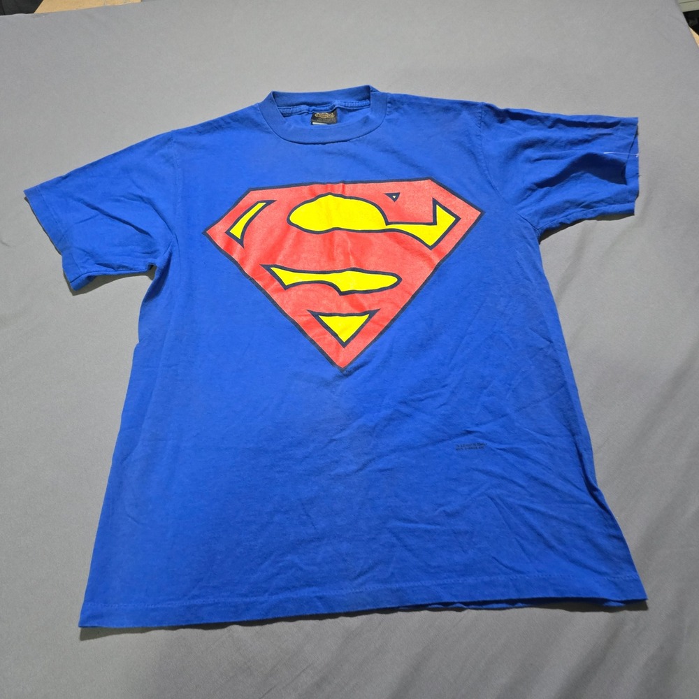 vintage 90s Changes Tag Superman T-Shirt Classic Shield single stitch USA sz L